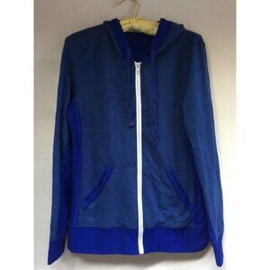 Abbot Main Womens Small Full Zip Jacket Drawstring Hoodie Blue Outdoor Pockets